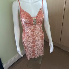 Salmon pink mini dress