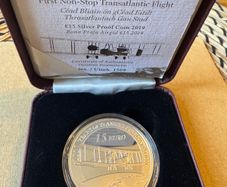 2019 Ireland 15 Euro Silver Coin - 100 Years of the First Non-Stop Transatlantic Flight. Proof