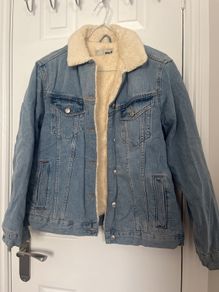 Fur lined denim jacket