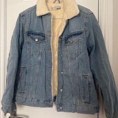 Fur lined denim jacket