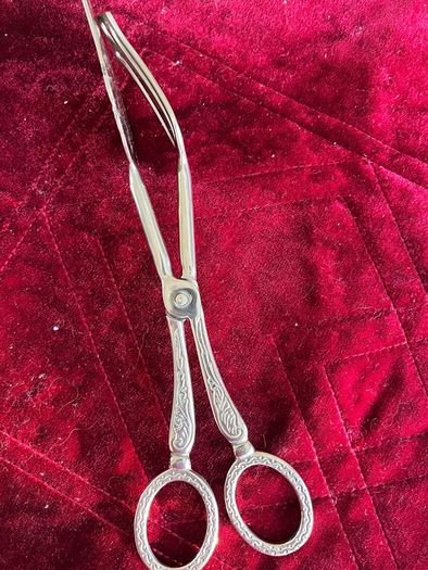 silver plated cake tongs