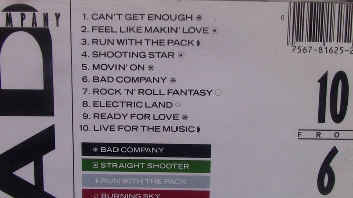 Bad Company - 10 From 6 CD