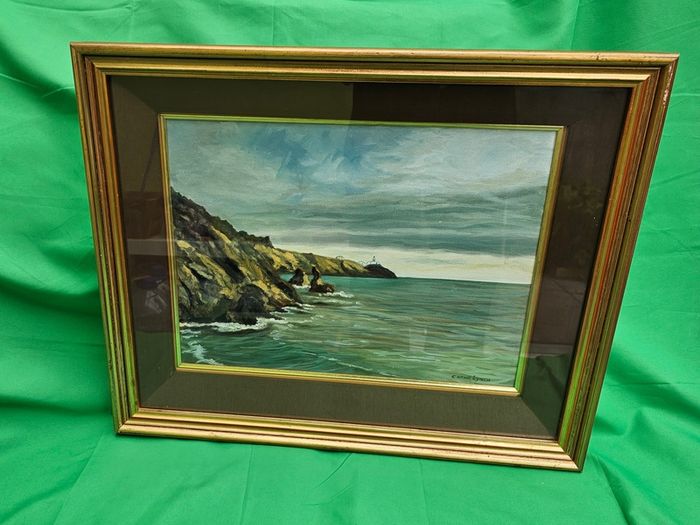 Beautiful Irish Maritime Landscape by Carmel Lynch  Framed Painting on Board