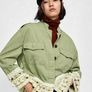 Fab Zara Boho Khaki Lightweight Shacket with Crochet Trim Detail  Size Large UK 12 Image 5
