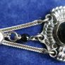 Vintage Sterling Silver 925 Onyx Bracelet Length 7.5" - 13,8g Image 6