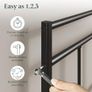 Elias Double Bed Frame Bed 190x135 cm  30cm Height Metal Bed Frame with Headboard  Platform bed frame with steel slat support  Modern Design  Easy Assembly  Black Image 5