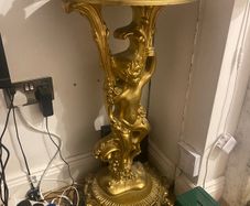 gold cherub pedestal side table