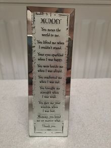 Frame Mummy poem on glass