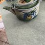3 different items. No. 1- Mid-Century Porcelain Teapots, Japan, 1960.  95.00 euro. 2- VTG Hand Painted Le Poet Laval France Serving Plate 22.00 euro. 3- Vintage Short Dark Forest Green Ceramic 22.00 euro. Image 2