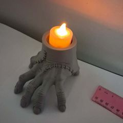 Wednesday Addams "Thing" Hand Tealight Candle Holder - Halloween Decor