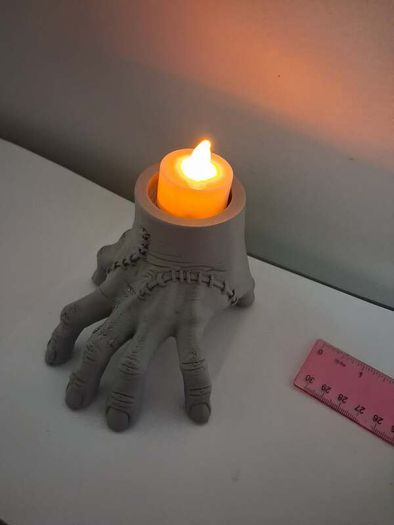 Wednesday Addams "Thing" Hand Tealight Candle Holder - Halloween Decor