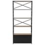 Bookcase Solid Firwood and Steel 80x32.5x180 cm Image 5