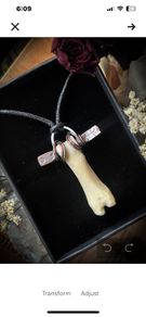 Protective Copper and Deer Bone Talisman Pendant Necklace Ankh Cross Shamanic