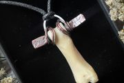 Protective Copper and Deer Bone Talisman Pendant Necklace Ankh Cross Shamanic