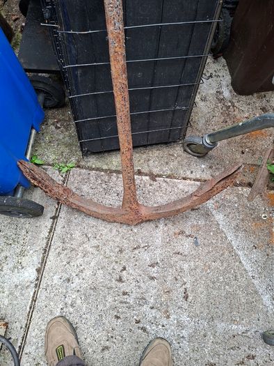 Very Large Heavy 19th Century Wrought Iron Anchor