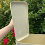 Vintage style cream enamel metal bread bin farmhouse country cottage style Image 2