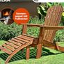 Set of 2 Adirondack Wooden Sun Loungers with Footrests Image 3