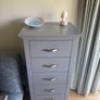 EZ Living Premium 5-Drawer Tallboy Chest (Sleek Grey, Modern Design) Image 2