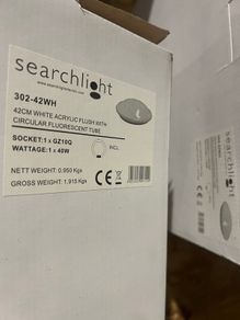 Search Light 42cm White Acrylic Flush