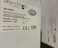 Search Light 42cm White Acrylic Flush