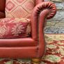 Leather and Kilim Upholstered Wingback Armchair Image 8