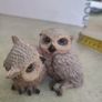 Double Owl resin figurine neat glassy eyes great horned owl Image 10