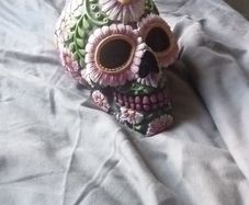 Ceramic Skull Floral Print