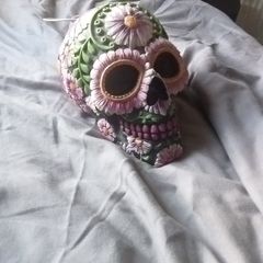 Ceramic Skull Floral Print