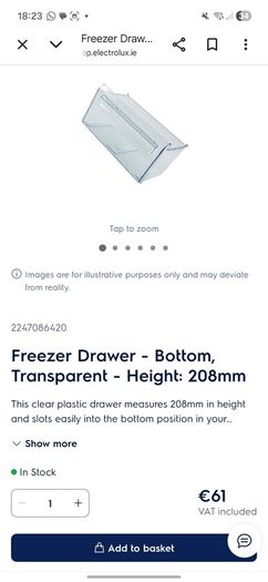 Electrolux freezer drawer