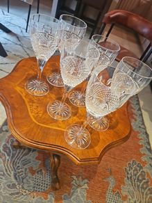 stunning set of stamped Waterford crystal red wine glasses