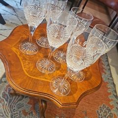 stunning set of stamped Waterford crystal red wine glasses