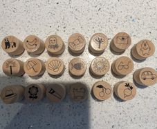 20 Rubber stamps - 25mm diameter in size