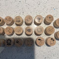 20 Rubber stamps - 25mm diameter in size