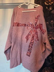 Pink BowChristmas Jumper