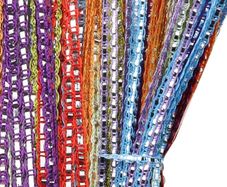 String Door Curtain, Glitter Retro Plain Tassel Door Curtain Fly Insect Bug Screen String for Doorway Living Room Party Events or Window Curtain Panel (100x 200cm)