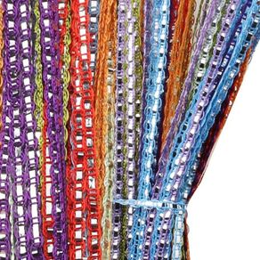 String Door Curtain, Glitter Retro Plain Tassel Door Curtain Fly Insect Bug Screen String for Doorway Living Room Party Events or Window Curtain Panel (100x 200cm)