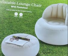 Festival-Bedroom Inflatable Chair With Footstool. Deal on Two
