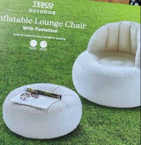 Festival-Bedroom Inflatable Chair With Footstool. Deal on Two