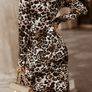 Long velor leopard dress Image 5