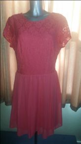 Atmosphere stunning lace open back  coral dress size UK16 EUR44 Perfect condition Postage included