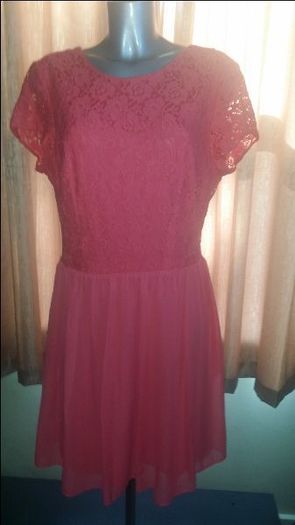 Atmosphere stunning lace open back  coral dress size UK16 EUR44 Perfect condition Postage included