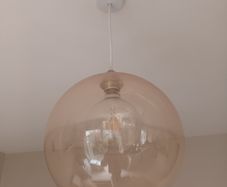 2 ceiling glass lamps + extra Edison bulb
