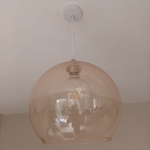 2 ceiling glass lamps + extra Edison bulb
