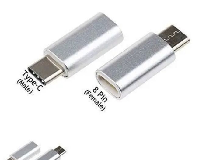 8 Pin iPhone 11 12 7 6 8 X Female to Type C USB-C Male Charger Adapter