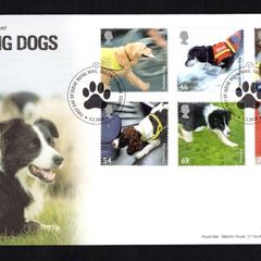 2008 Great Britain Working Dogs Commemorative Stamps addressed First Day Cover (FDC) with Edinburgh pictorial cancel
