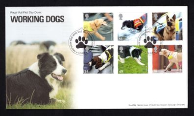 2008 Great Britain Working Dogs Commemorative Stamps addressed First Day Cover (FDC) with Edinburgh pictorial cancel