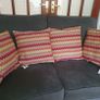 Cushions x 4 .. Patterned Covers plus Filler ...16" x 16" .... Final Price Drop Image 2