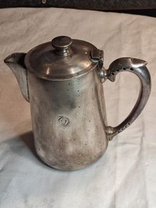 Late Victorian Heavy Pewter Lined Teapot