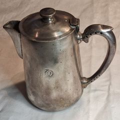 Late Victorian Heavy Pewter Lined Teapot