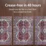Machine Washable Rug, 122x170cm, 75% Recycled Cotton, Short Pile, Non-Slip Backing, Non-Shedding, Suitable for Bedroom, Kitchen, Hallway, Office, Midsize, Burgundy Red & Blue Image 5